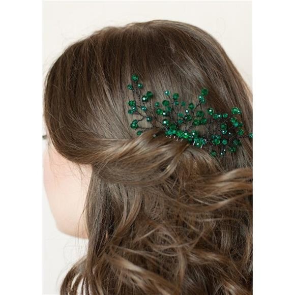 FXmimior Bridal Women Green Vintage Wedding Party Crystal Rhinestone